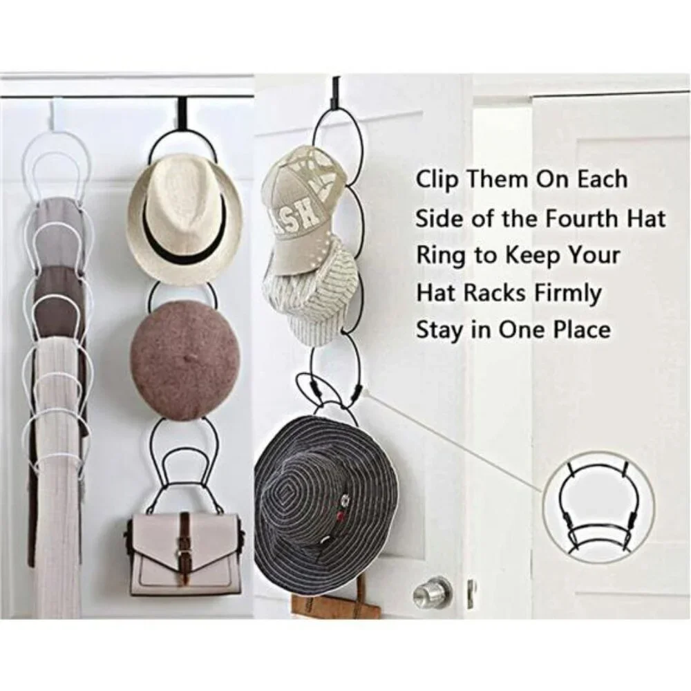 LINFIDITE 10 Pack Hat Rack Over Door Cap Organizer Wall Closet Hanger Set